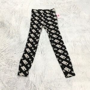 Juicy Couture Black & White Crown Logo Signature Leggings